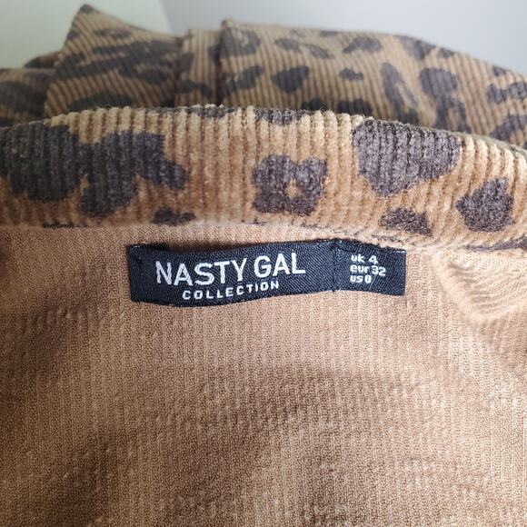 Nasty Gal Leopard Corduroy Jacket 0 - Picture 7 of 8